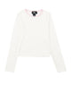 FBZ Girls Weslie Long Sleeve Rib Tee With Pink Lace Girls Casual Tops FBZ Flowers By Zoe Ivory Y/XS (6X)