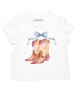 Katie J NYC Girls Girly Boots Boxy Baby Tee Girls Casual Tops Katie J NYC White Y/S (7/8)