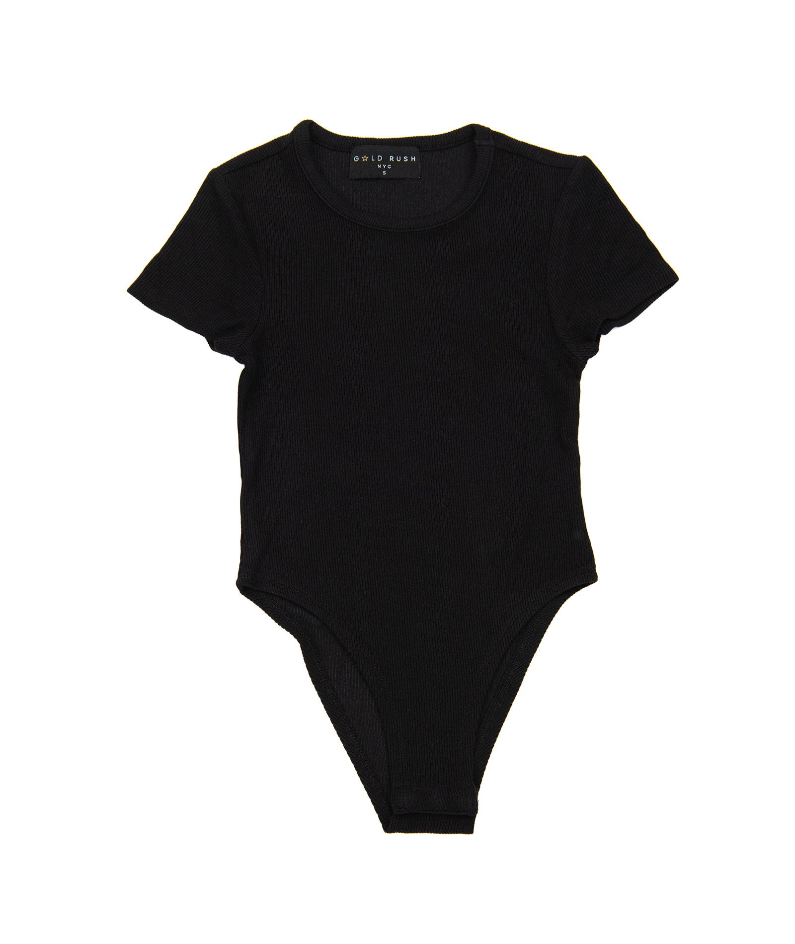 Gold Rush NYC Girls Bailey Ribbed Body Suit Girls Casual Tops Gold Rush NYC Black Y/S (7/8)