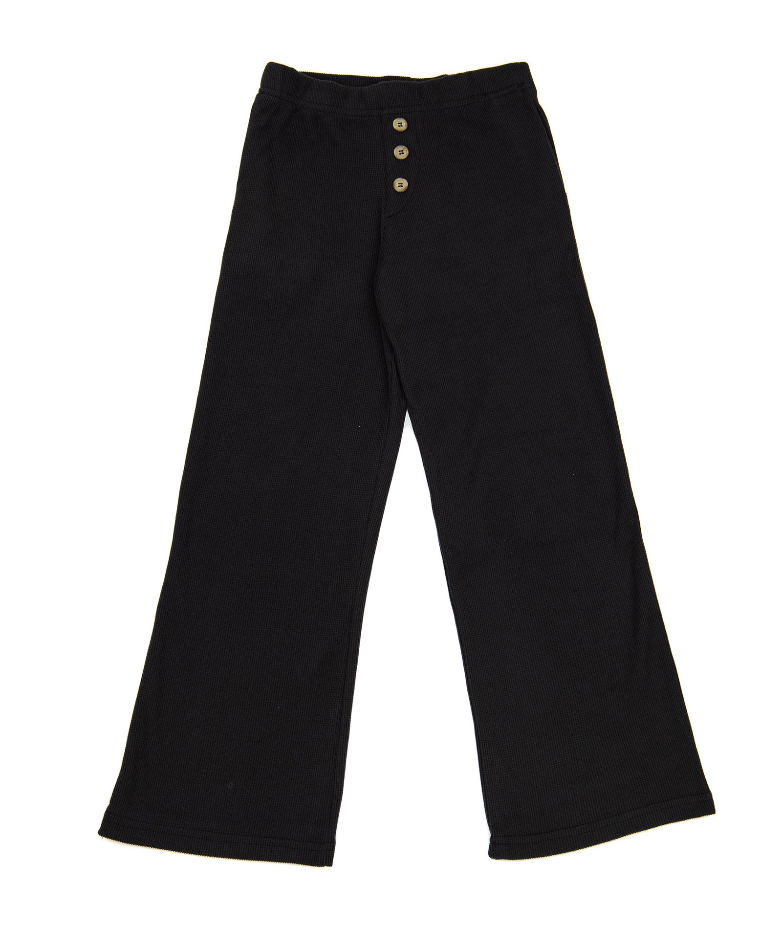Cheryl Creations Girls Rickie Waffle Flare Plants Girls Casual Bottoms Cheryl Creations Black Y/S (7/8)
