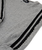 FBZ Girls Harper Grey Pullover With Black Trim Girls Casual Tops FBZ Flowers By Zoe