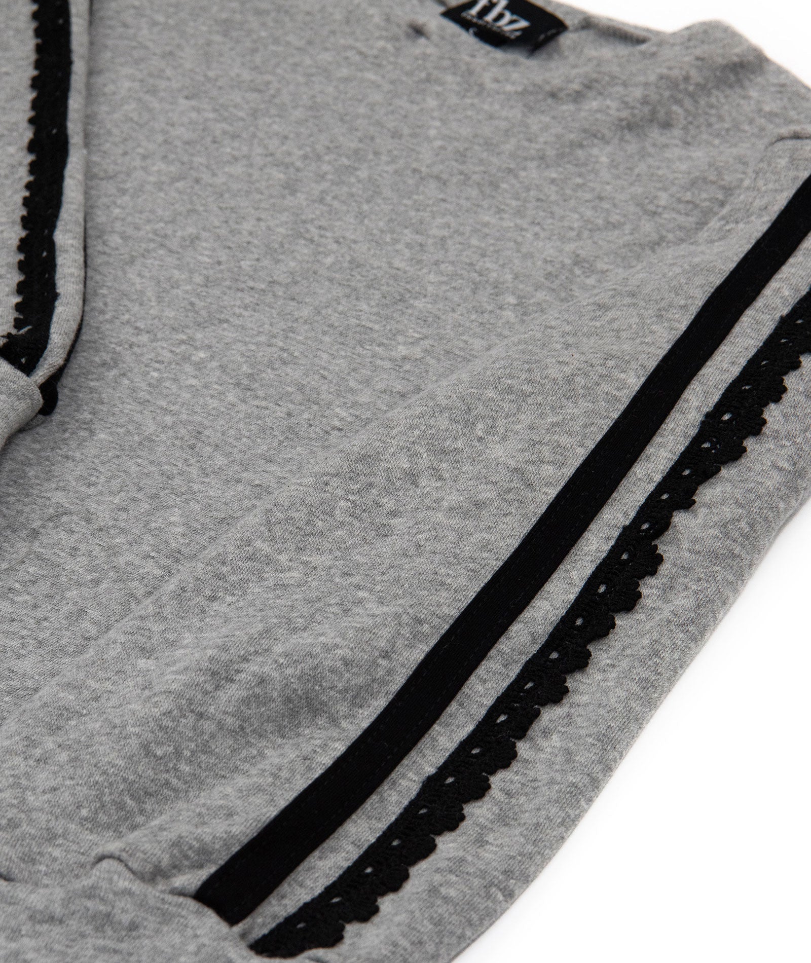 FBZ Girls Harper Grey Pullover With Black Trim Girls Casual Tops FBZ Flowers By Zoe