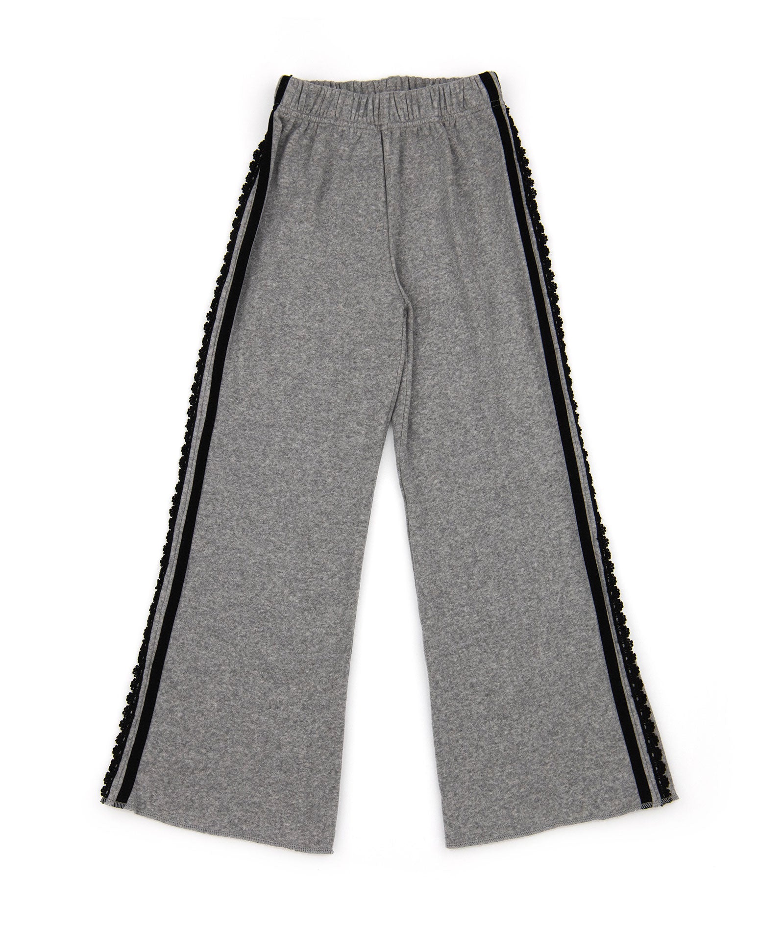 FBZ Girls Lou Grey Hacci Pants With White Stripes