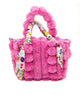 Bari Lynn Lily Fur Charms Tote Bag