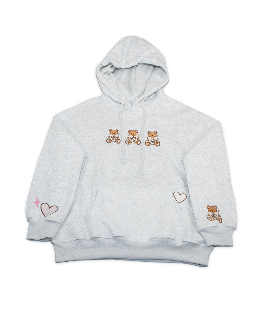 Sunkissed Coconut Juniors Embroidered Teddy Bear Hoodie Womens Casual Tops Frankie's Exclusives   