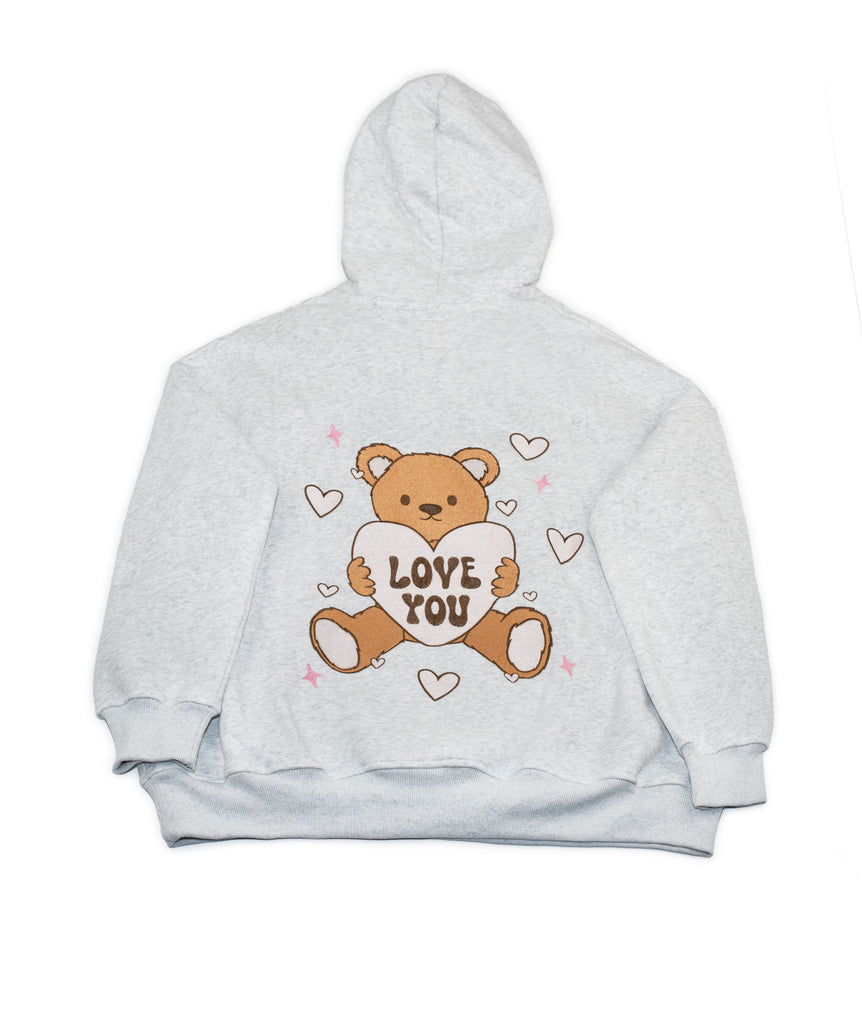 Sunkissed Coconut Juniors Embroidered Teddy Bear Hoodie Womens Casual Tops Frankie's Exclusives   