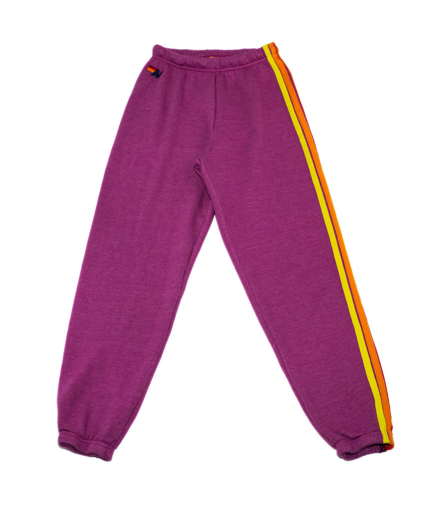 Aviator Nation Women 5 Stripe Sweatpants Magenta/Orange Yellow Womens Casual Bottoms Aviator Nation