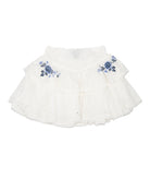 FBZ Girls Allie Blue Eyelet Floral Skirt Girls Casual Bottoms FBZ Flowers By Zoe White Y/S (7/8)