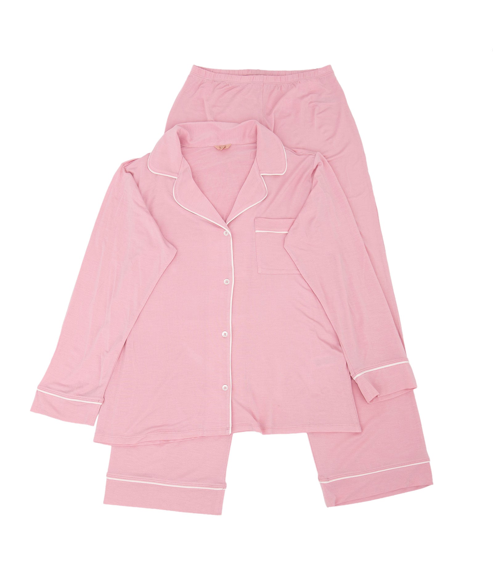 Eberjey Women Gisele Long PJ Set Pink Nectar/Ivory Accessories Eberjey Pink Juniors/Women XXS