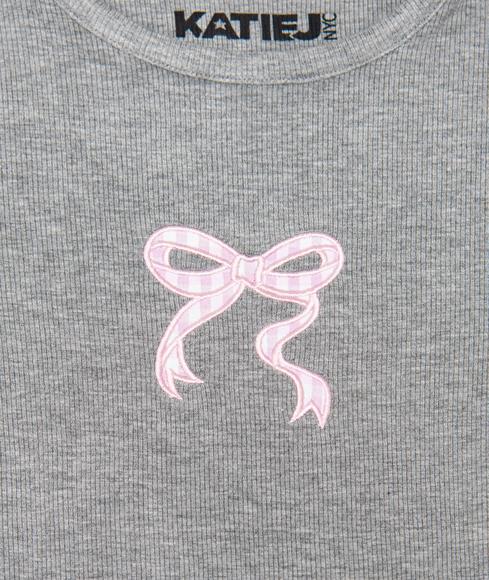 Katie J NYC Girls Gingham Bow Tee Girls Casual Tops Katie J NYC