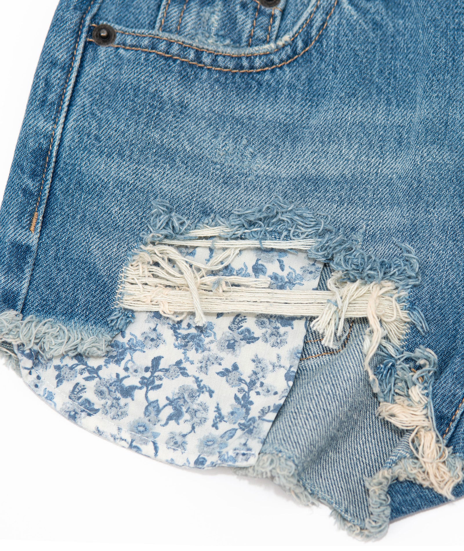 Katie J NYC Girls Malibu Dark Wash Toile Pocket Jean Shorts Girls Denim Katie J NYC