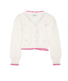 FBZ Girls Lucie Crochet Pink Heart Cardigan Girls Casual Tops FBZ Flowers By Zoe