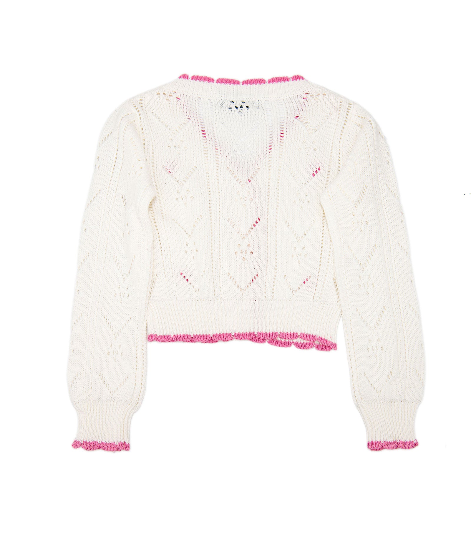 FBZ Girls Lucie Crochet Pink Heart Cardigan Girls Casual Tops FBZ Flowers By Zoe