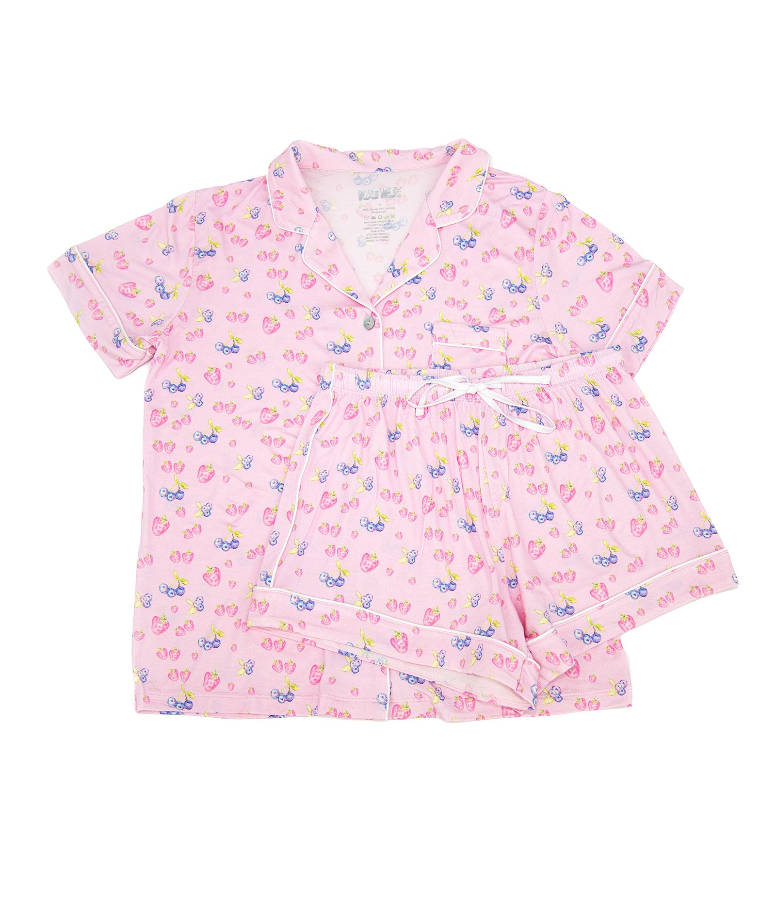 Katie J NYC Juniors Berries and Cream Lynn Shorts PJ Set