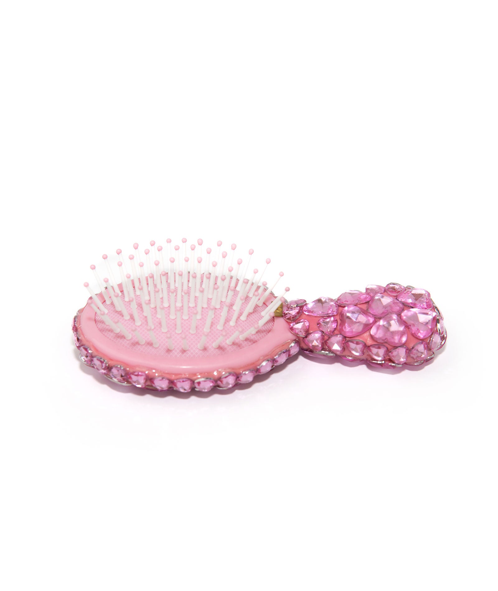 Bari Lynn Jeweled Pink Heart Brush Accessories Bari Lynn Pink