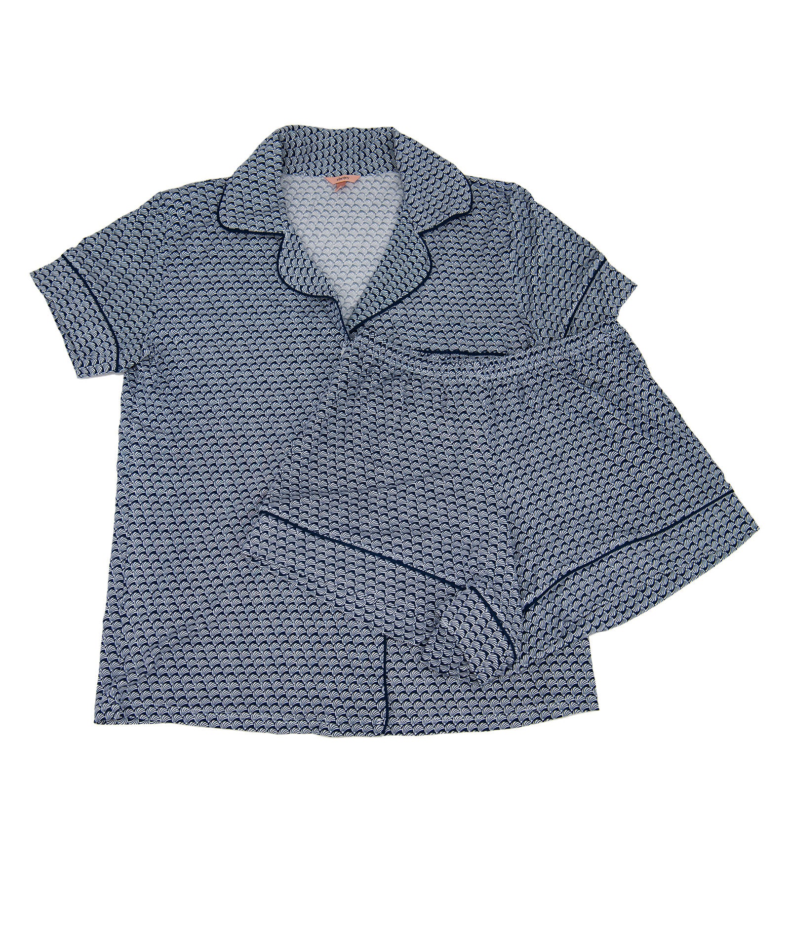 Eberjey Women Gisele Printed Relaxed Short PJ Set Seashell Navy Accessories Eberjey Navy Juniors/Women XXS