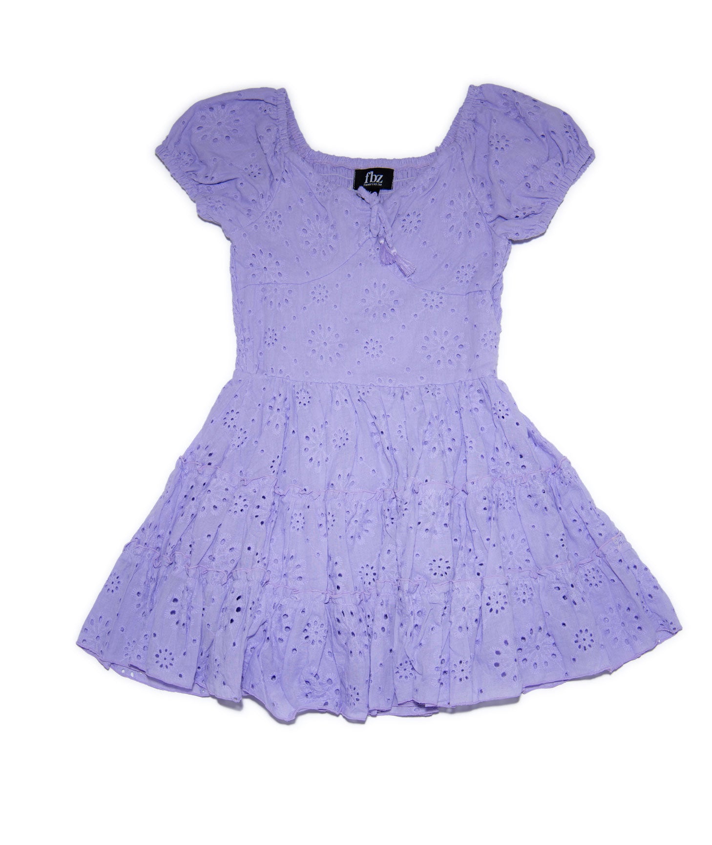 FBZ Girls Leela Purple Eyelet Tassel Dress Girls Casual Dresses FBZ Flowers By Zoe