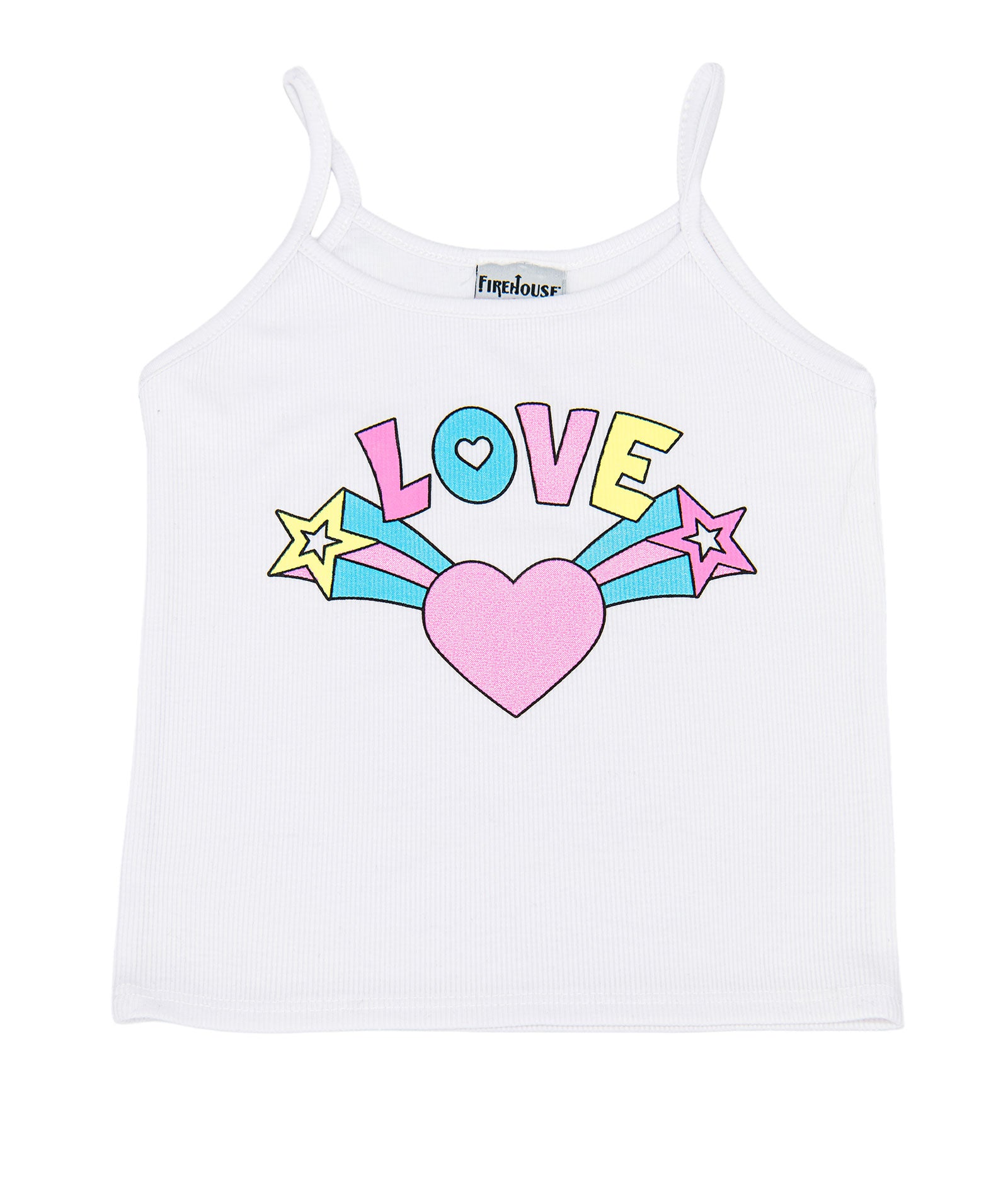 Firehouse Girls Love Burst Cami Girls Casual Tops Firehouse White Y/S (7/8)