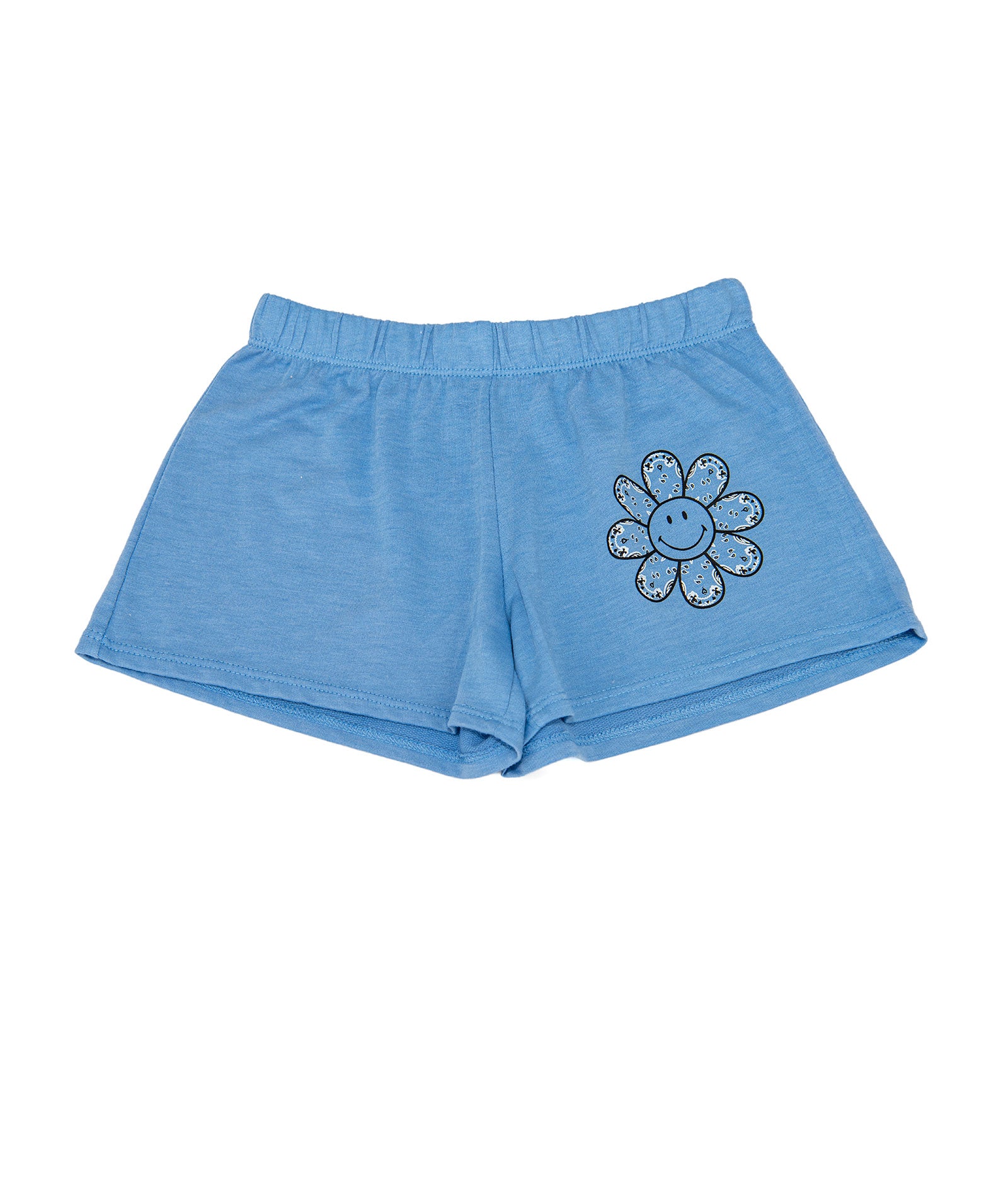 Firehouse Girls Ice Blue Bandana Flower Fleece Shorts