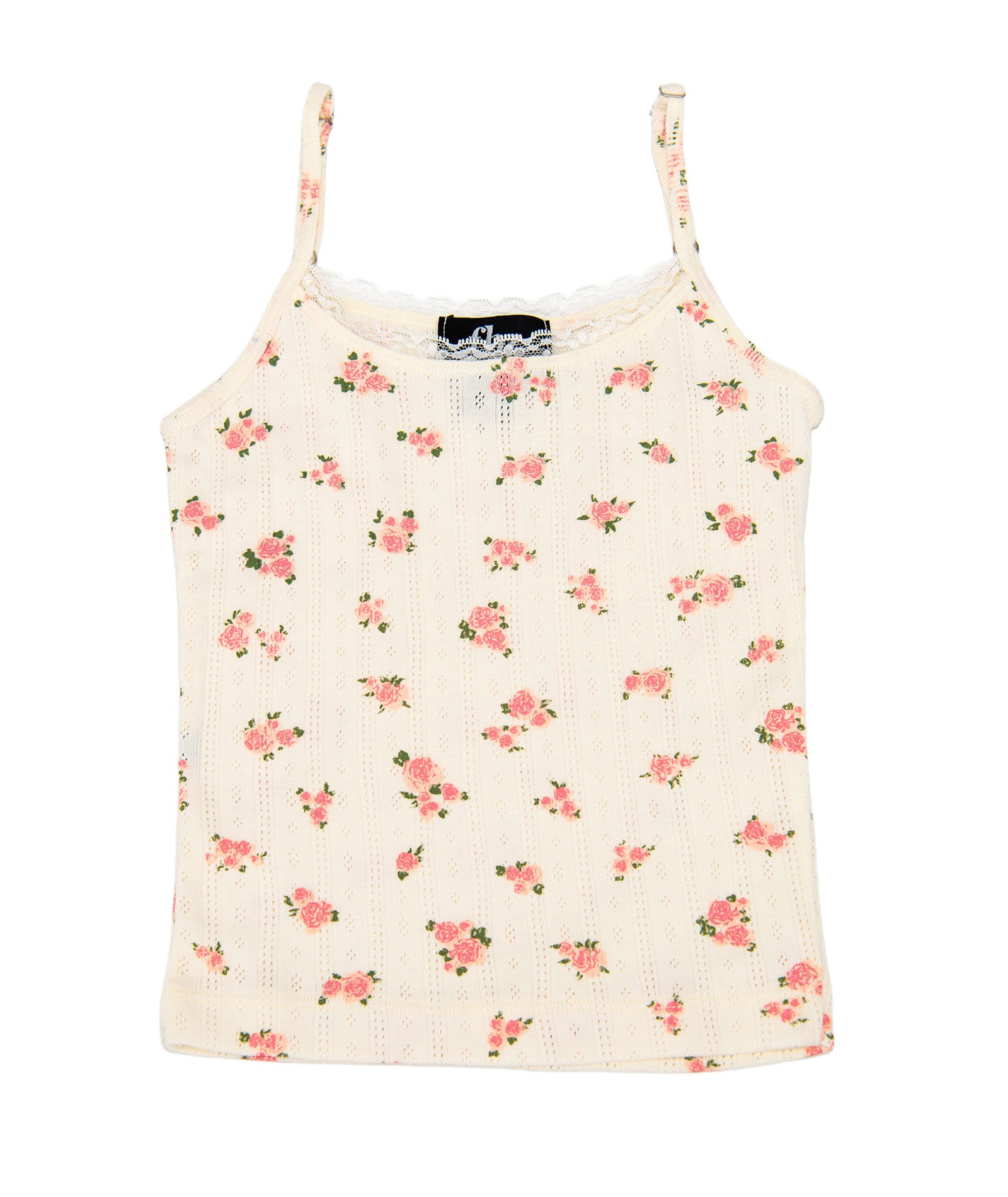 FBZ Girls Mae Peach Floral Pointelle Tank