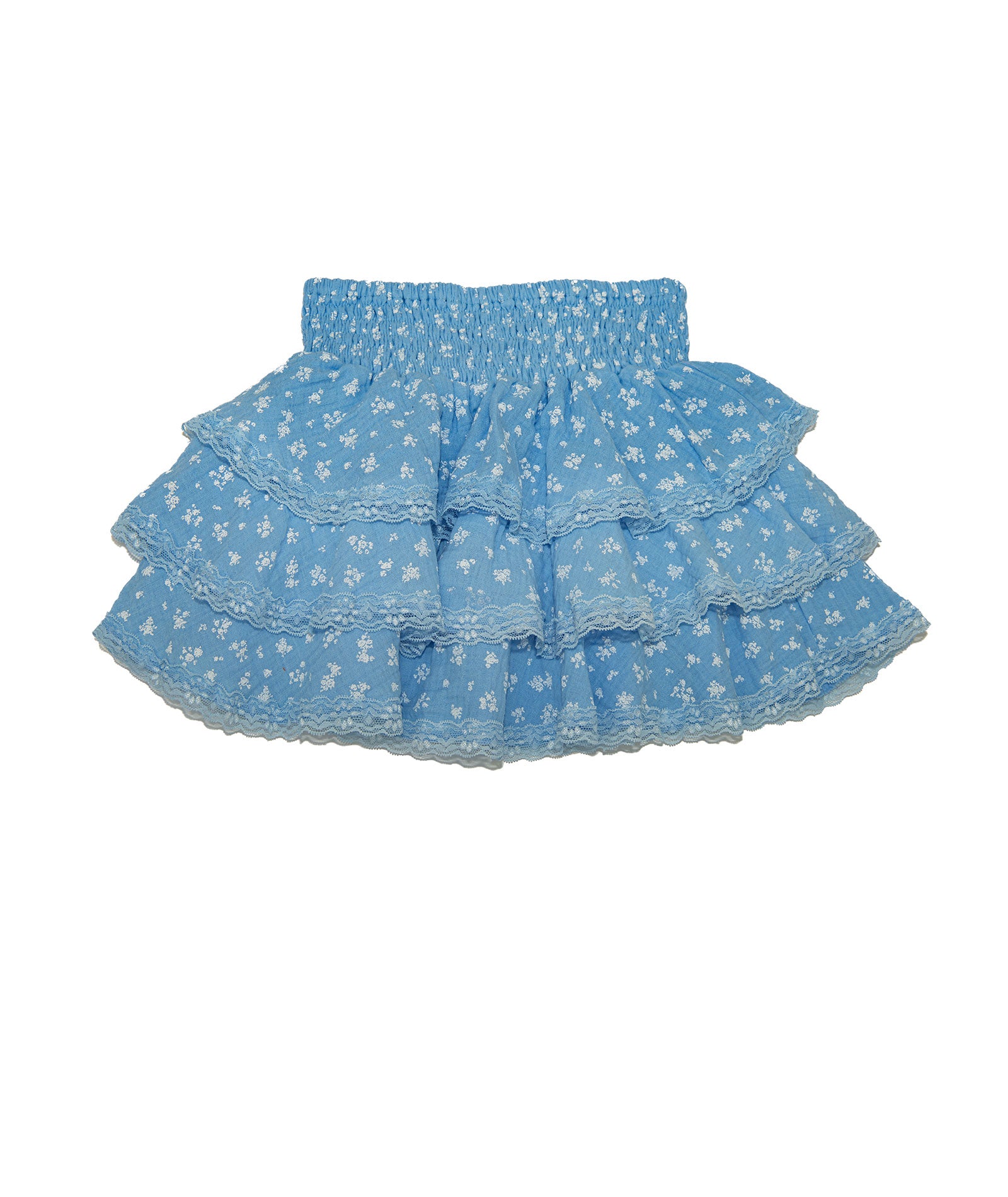FBZ Girls Ravello Blue Floral Lace Skirt