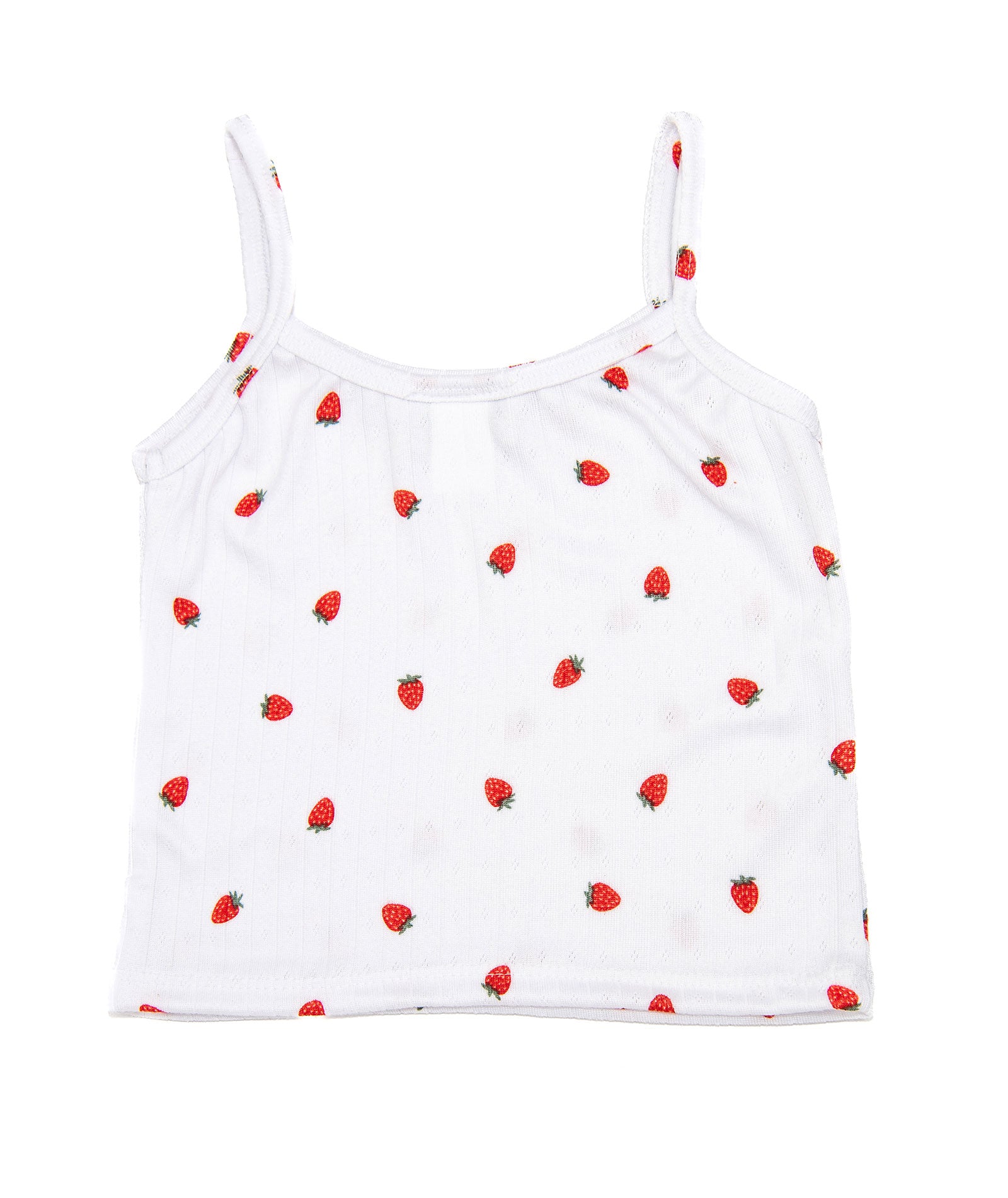 Cheryl Creations Girls Strawberry Rib Cami Girls Casual Tops Cheryl Creations White Y/S (7/8)