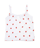 Cheryl Creations Girls Strawberry Rib Cami Girls Casual Tops Cheryl Creations White Y/S (7/8)