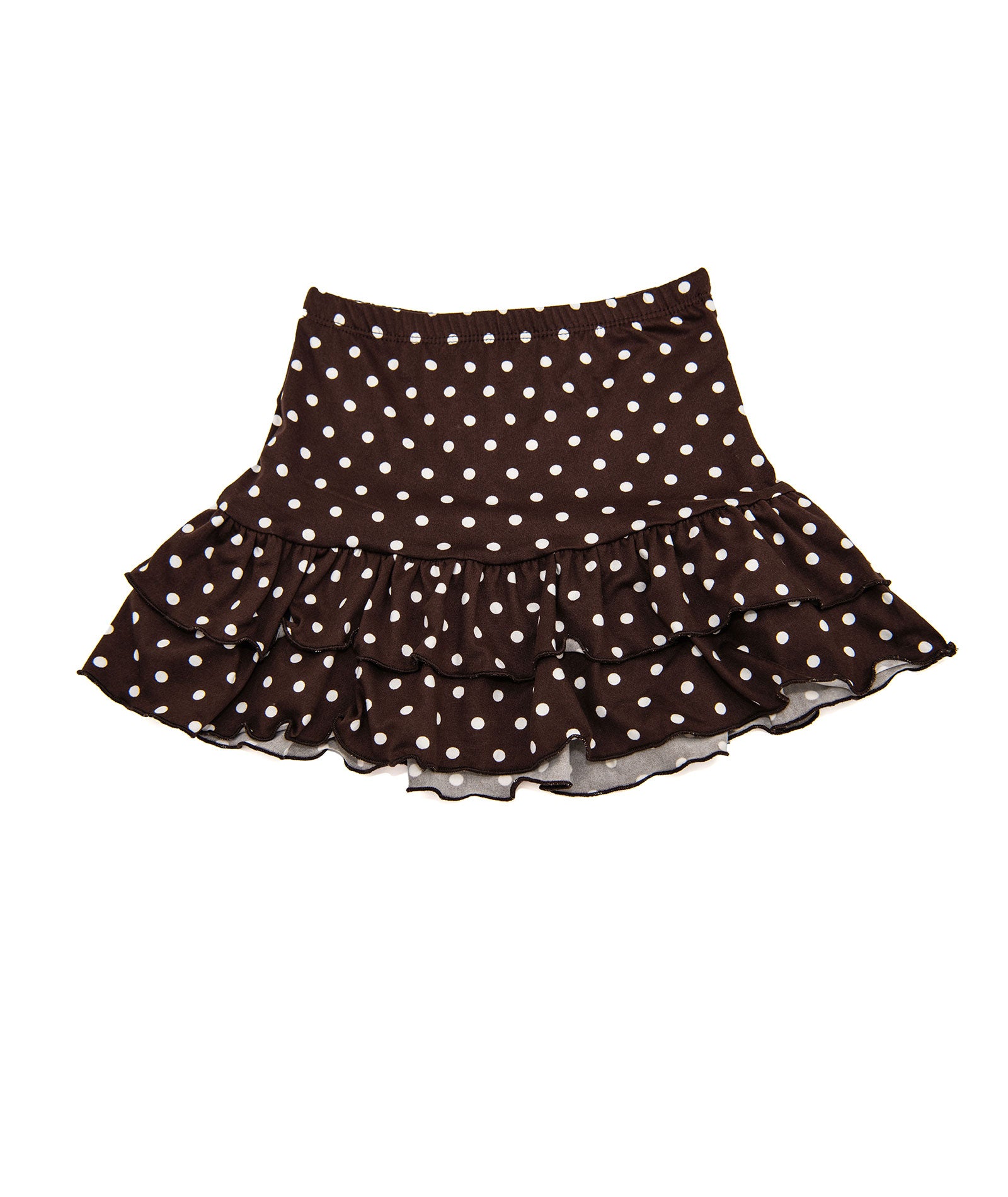 Cheryl Creations Girls Macey Brown Polka Dot Ruffle Skirt Girls Casual Bottoms Cheryl Creations