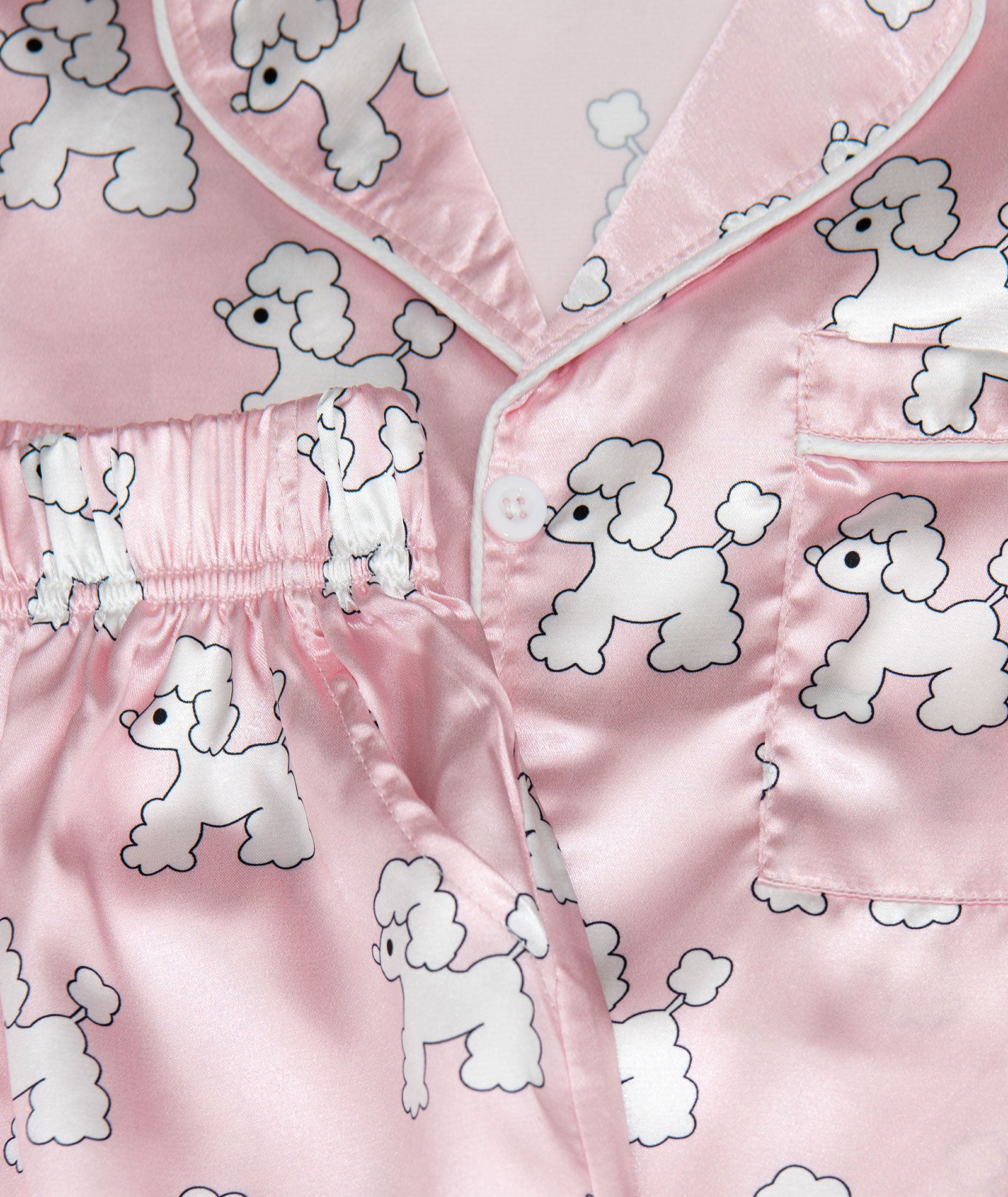 Tweenstyle Girls Silky Shorts Lounge Set Poodles Accessories Sparkle by Stoopher