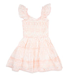 FBZ Girls Meredith Peach Eyelet Ruffle Dress Girls Casual Dresses FBZ Flowers By Zoe