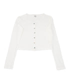 Theme Girls Marni Heart Pointelle Cardigan Girls Casual Tops Theme-NYC White Y/S (7/8)