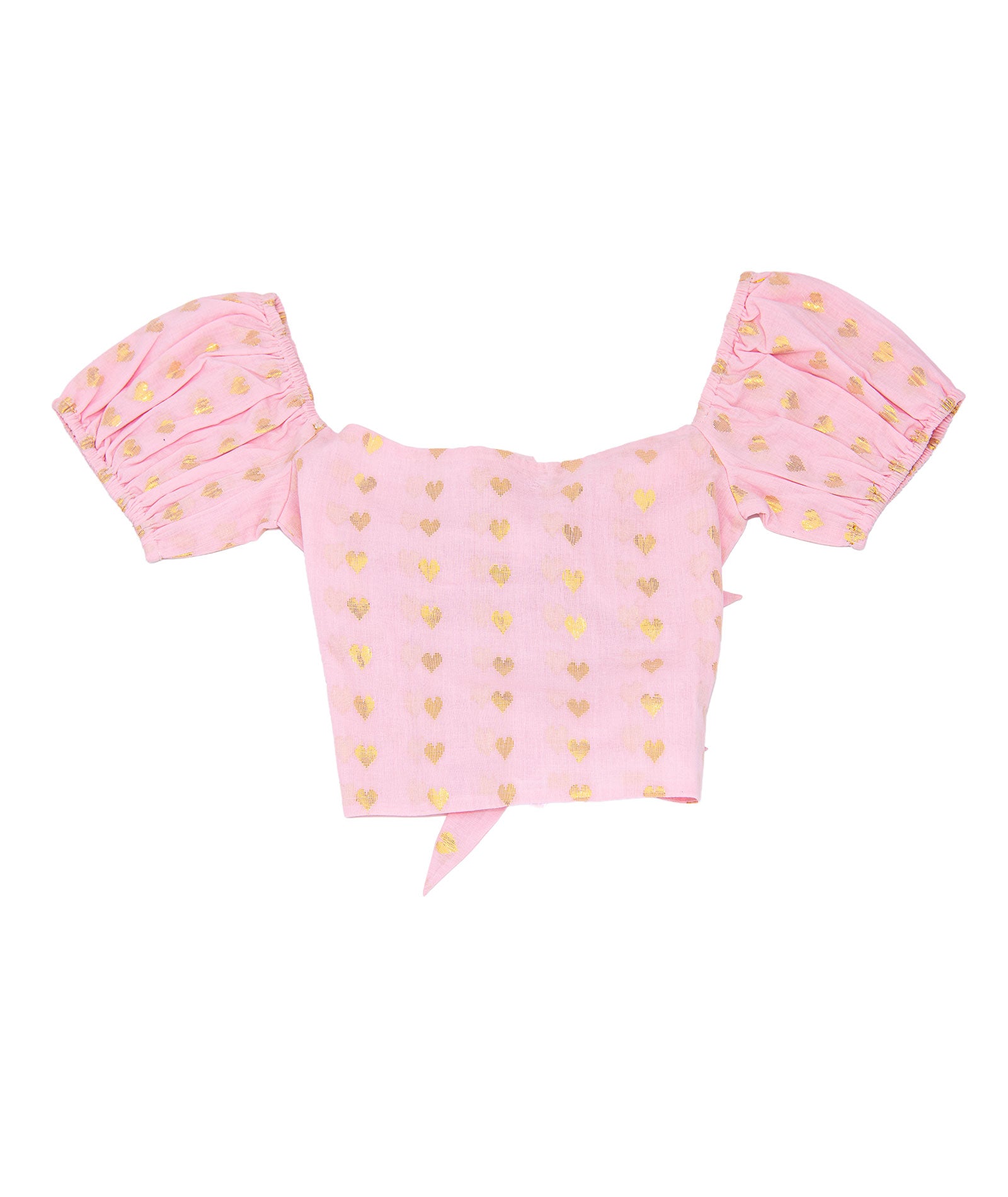 Theme Girls Noa Pastel Pink Hearts Tie Back Top Girls Casual Tops Theme-NYC Pink Y/S (7/8)