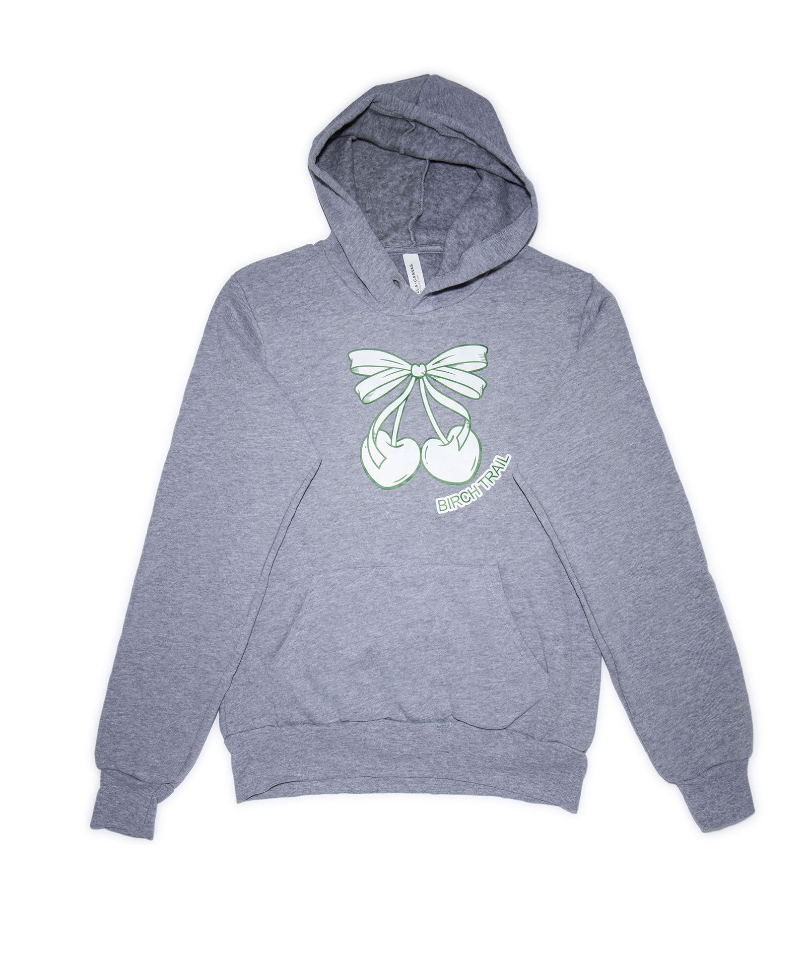 Girls Birch Trail Camp is Sweet Cherry Bows Camp Hoodie Distressed/seasonal girls Frankie's Exclusives Grey Y/S (6/8)