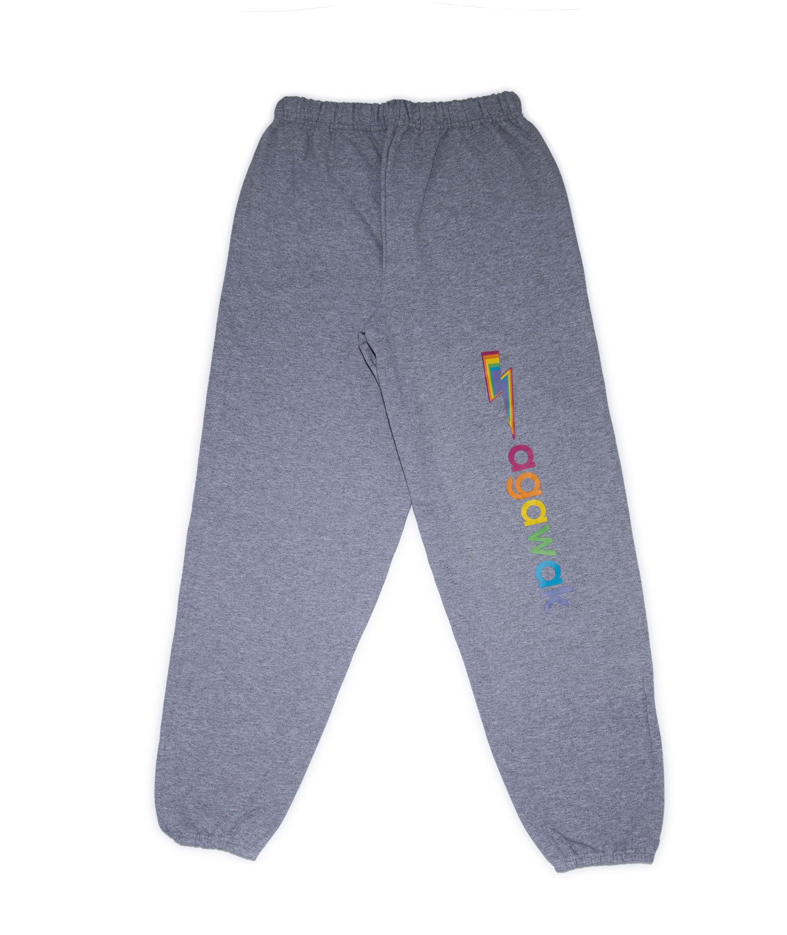 Girls Agawak Rainbow Bolt Camp Sweatpants Distressed/seasonal girls Frankie's Exclusives Grey Y/S (6/8)