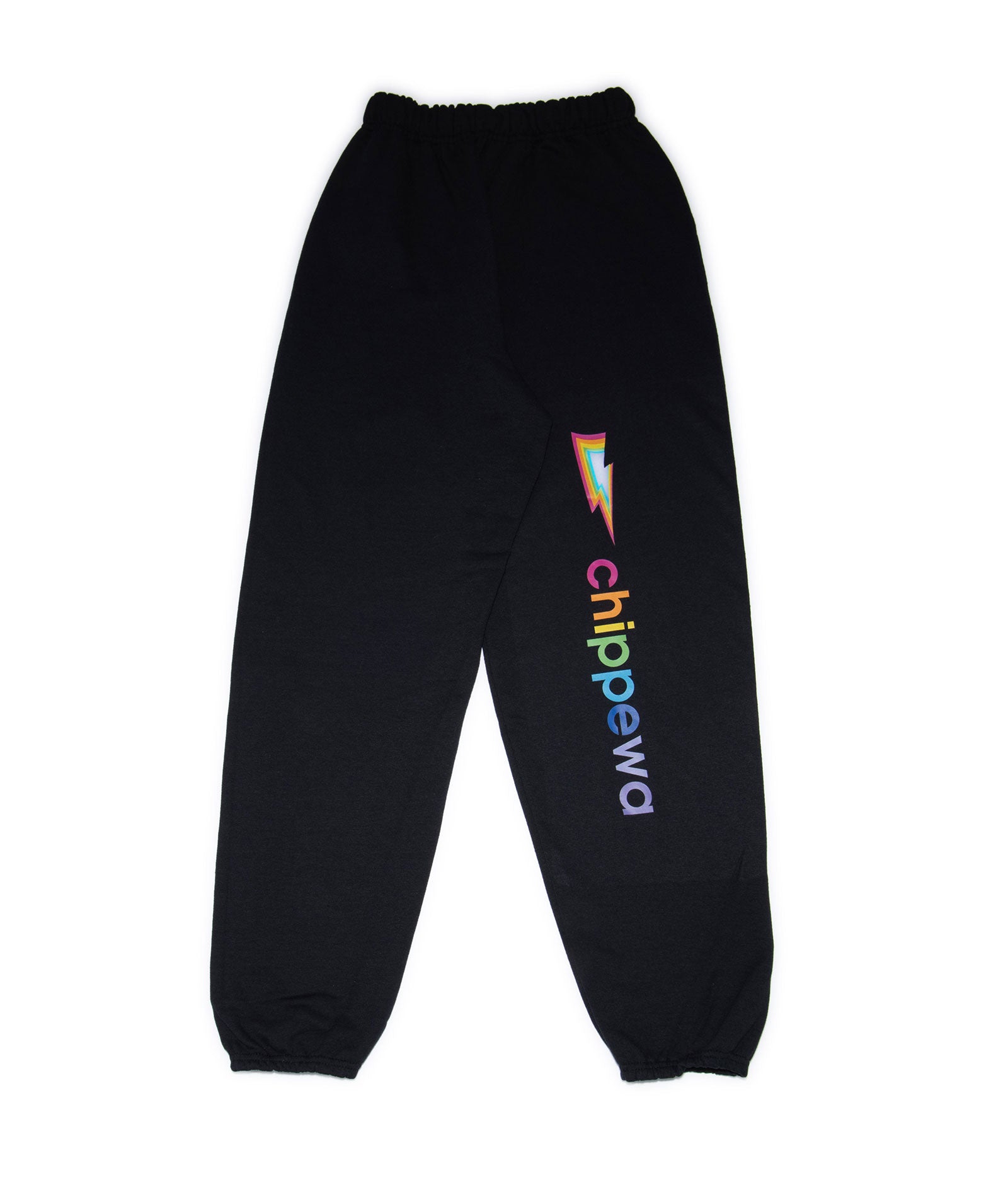 Girls Chippewa Rainbow Bolt Camp Sweatpants Distressed/seasonal girls Frankie's Exclusives Black Y/S (6/8)