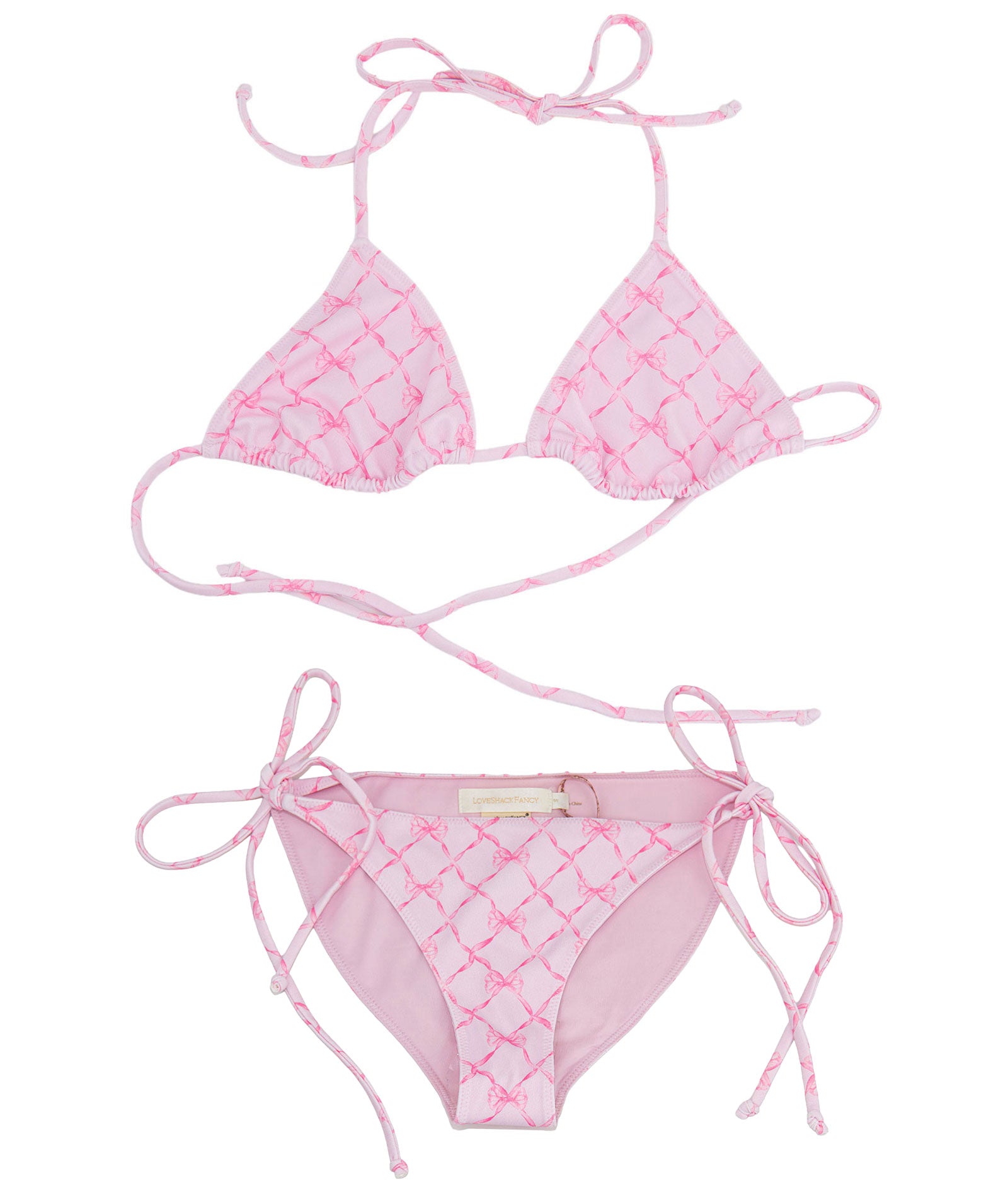 Love Shack Fancy Women Harbor Bikini Pink Peppermint
