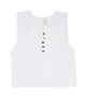 Ari Seamless Button Tank Girls Casual Tops Malibu Sugar White One Size Fits Most (Y/7-Y/14)