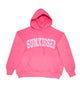 Sunkissed Coconut Juniors Varsity Embroidered Hoodie Hibiscus Distressed/seasonal womens Sunkissed Coconut Pink Juniors/Women XS
