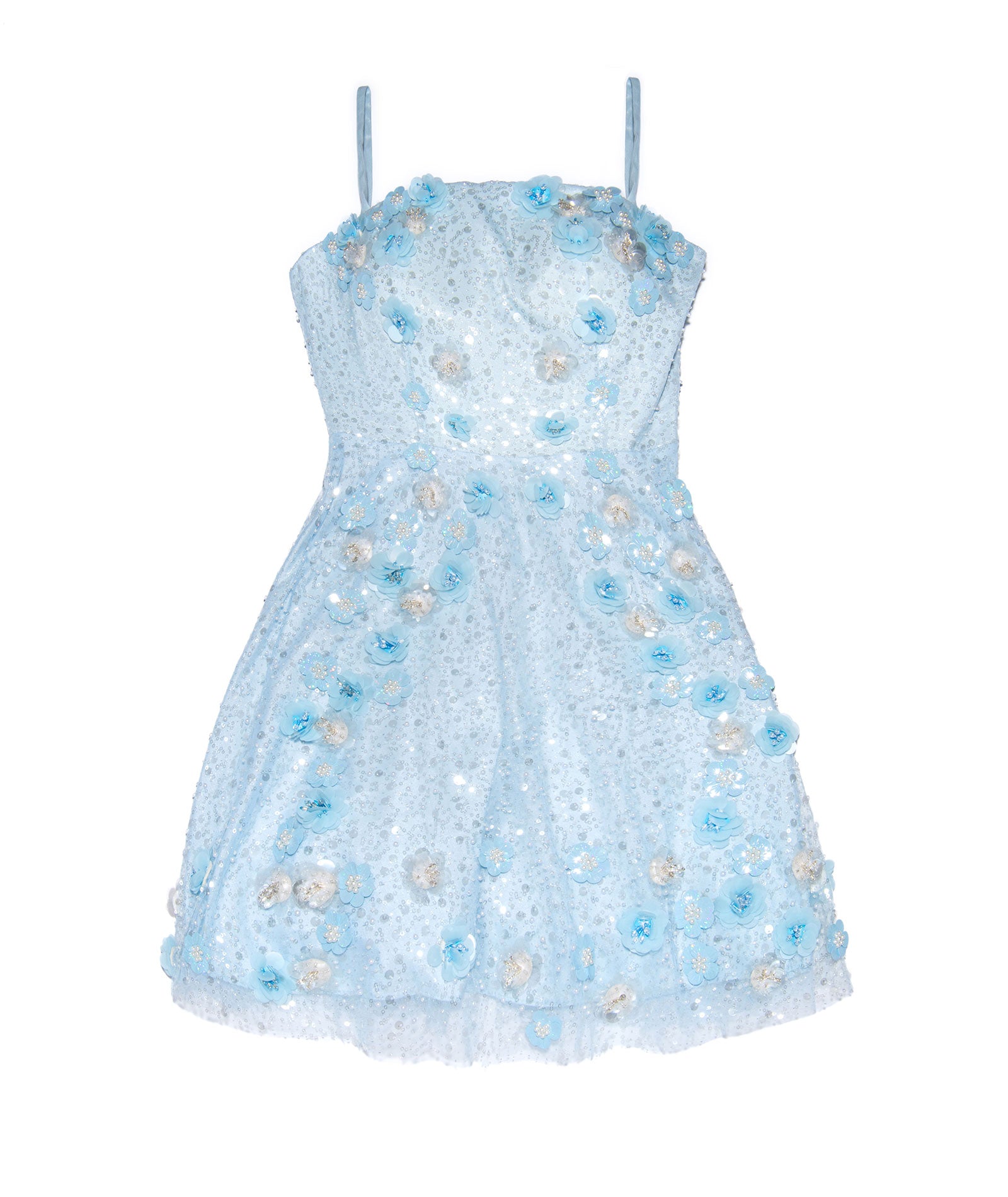 Jovani Girls Bianca Strapless Applique Party Dress Light Blue Girls Special Dresses Jovani Light Blue Y/S (7/8)