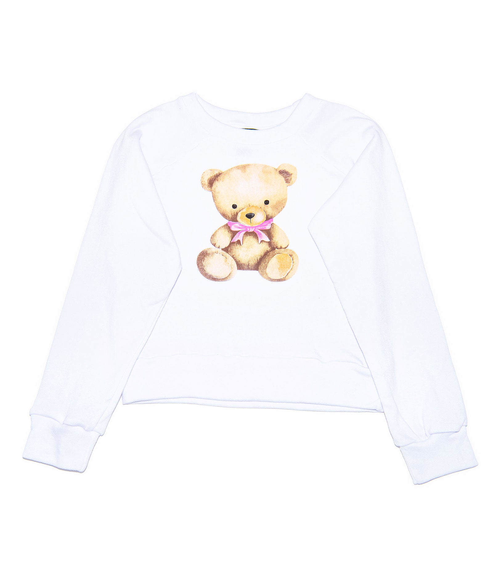 FBZ Girls Theodora Bear With Bow Sweater Distressed/seasonal girls FBZ Flowers By Zoe White Y/S (7/8)