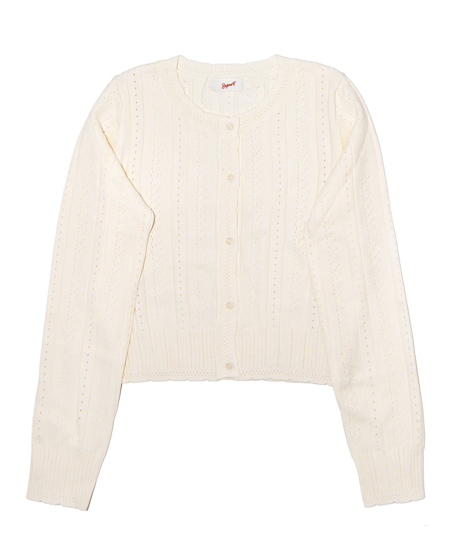 8apart Women Atlantic Pointelle Knit Cardigan Womens Casual Tops 8apart Ivory Juniors/Women S