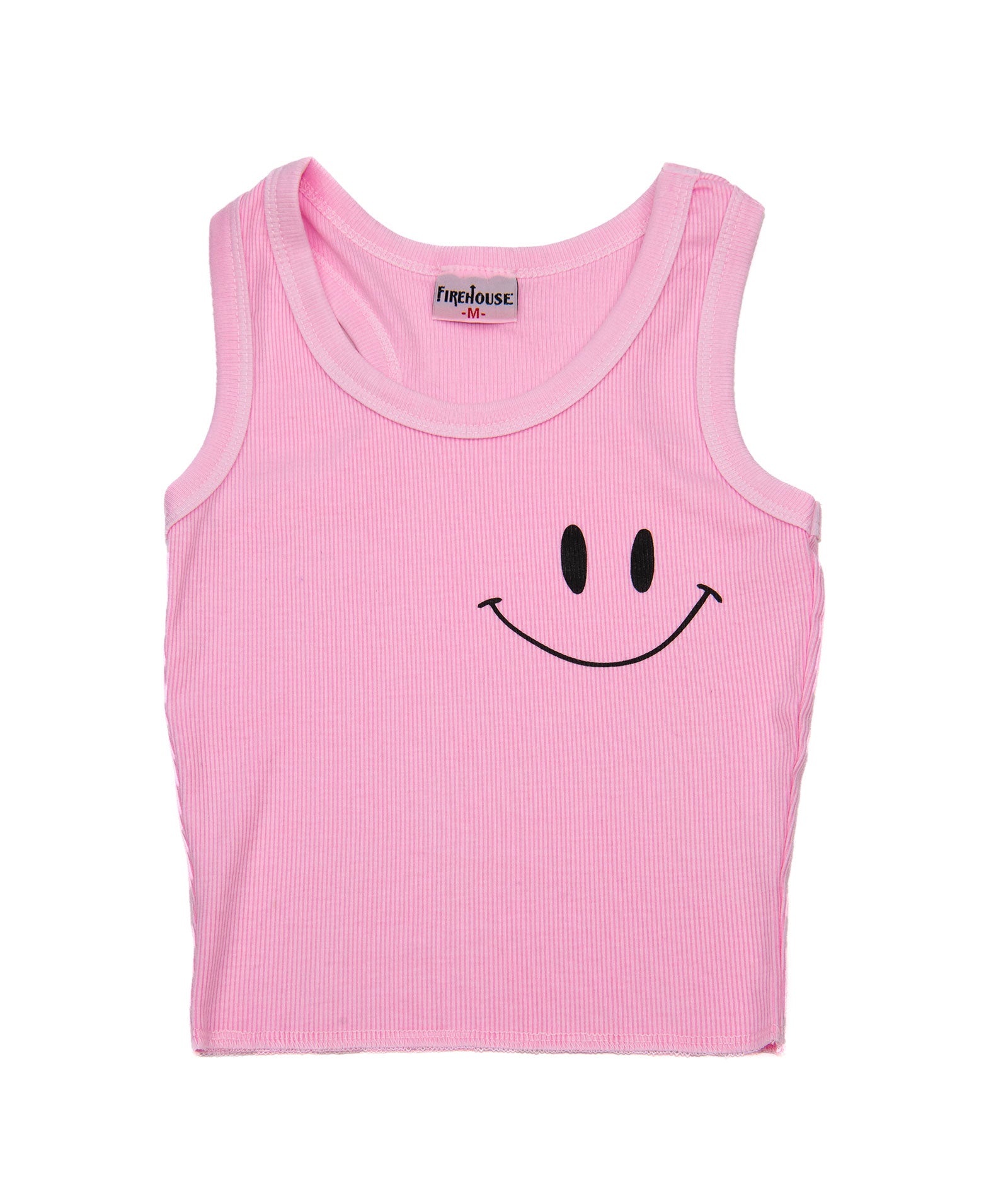 Firehouse Girls Ice Pink Smile Racer Rib Tank Girls Casual Tops Firehouse Pink Y/XS (6X)