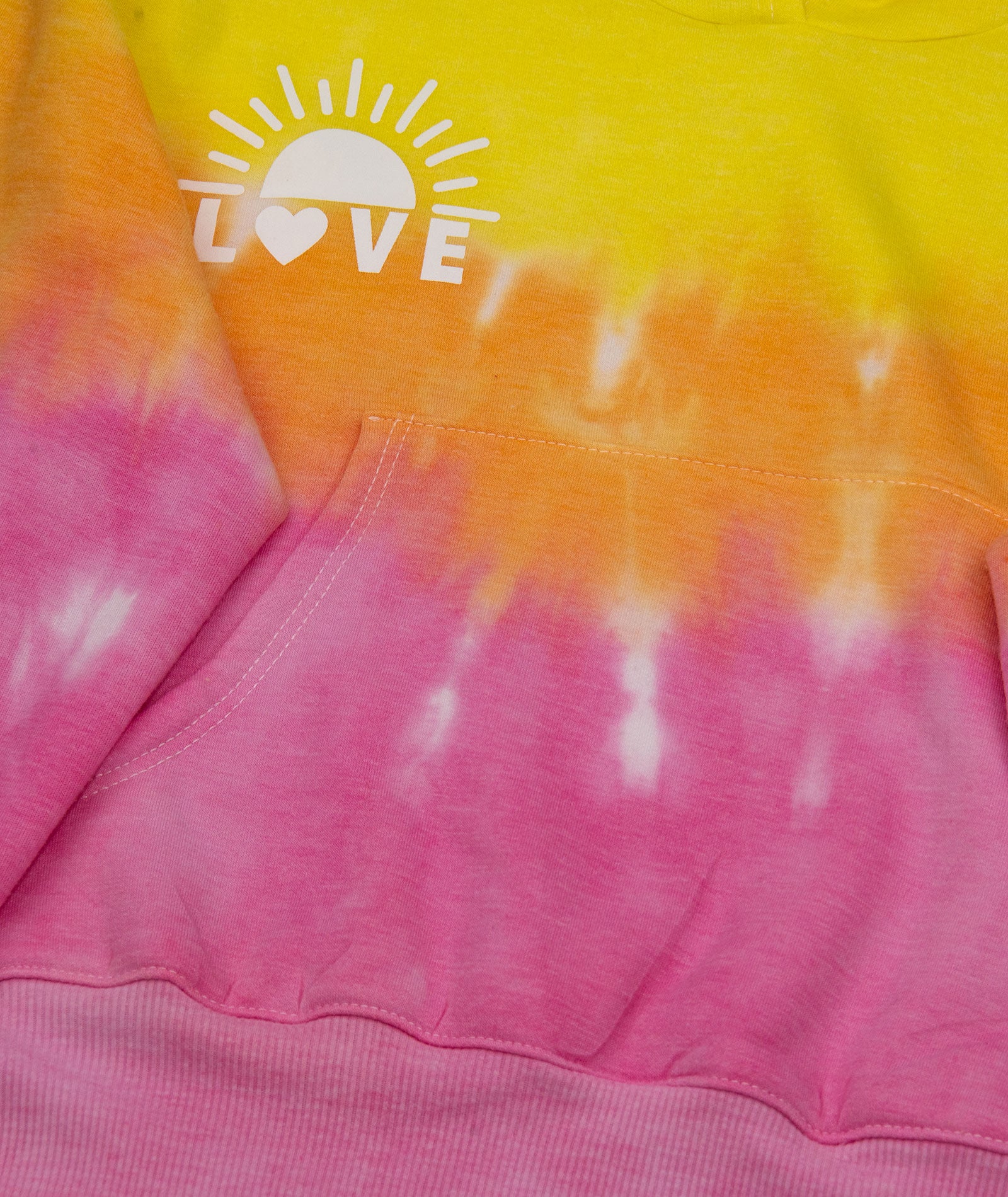 Firehouse Girls St. Barths Tie Dye Love Rays Pocket Hoodie Girls Casual Tops Firehouse