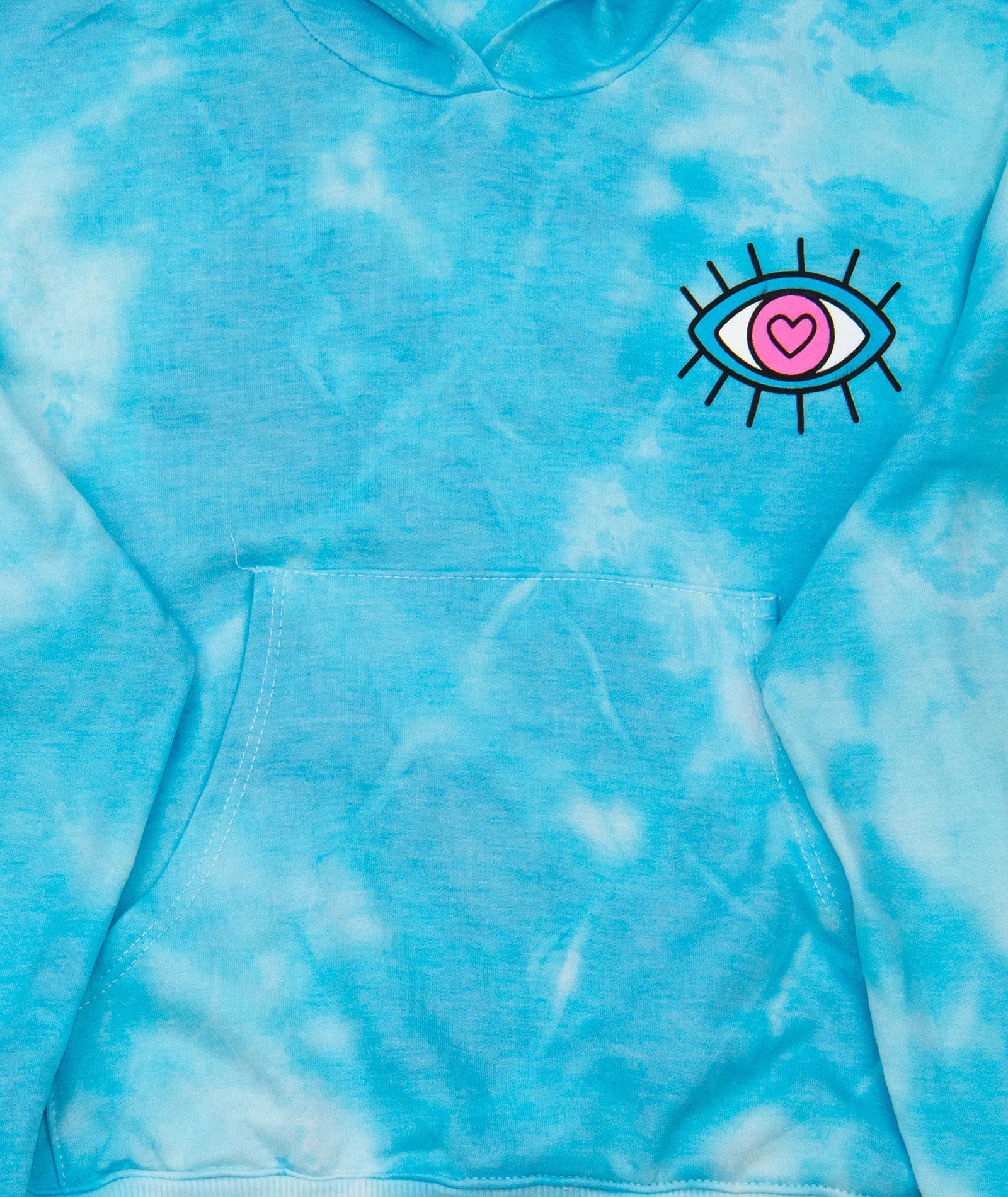 Firehouse Girls Evil Eye Aqua Cloud Pocket Hoodie Girls Casual Tops Firehouse