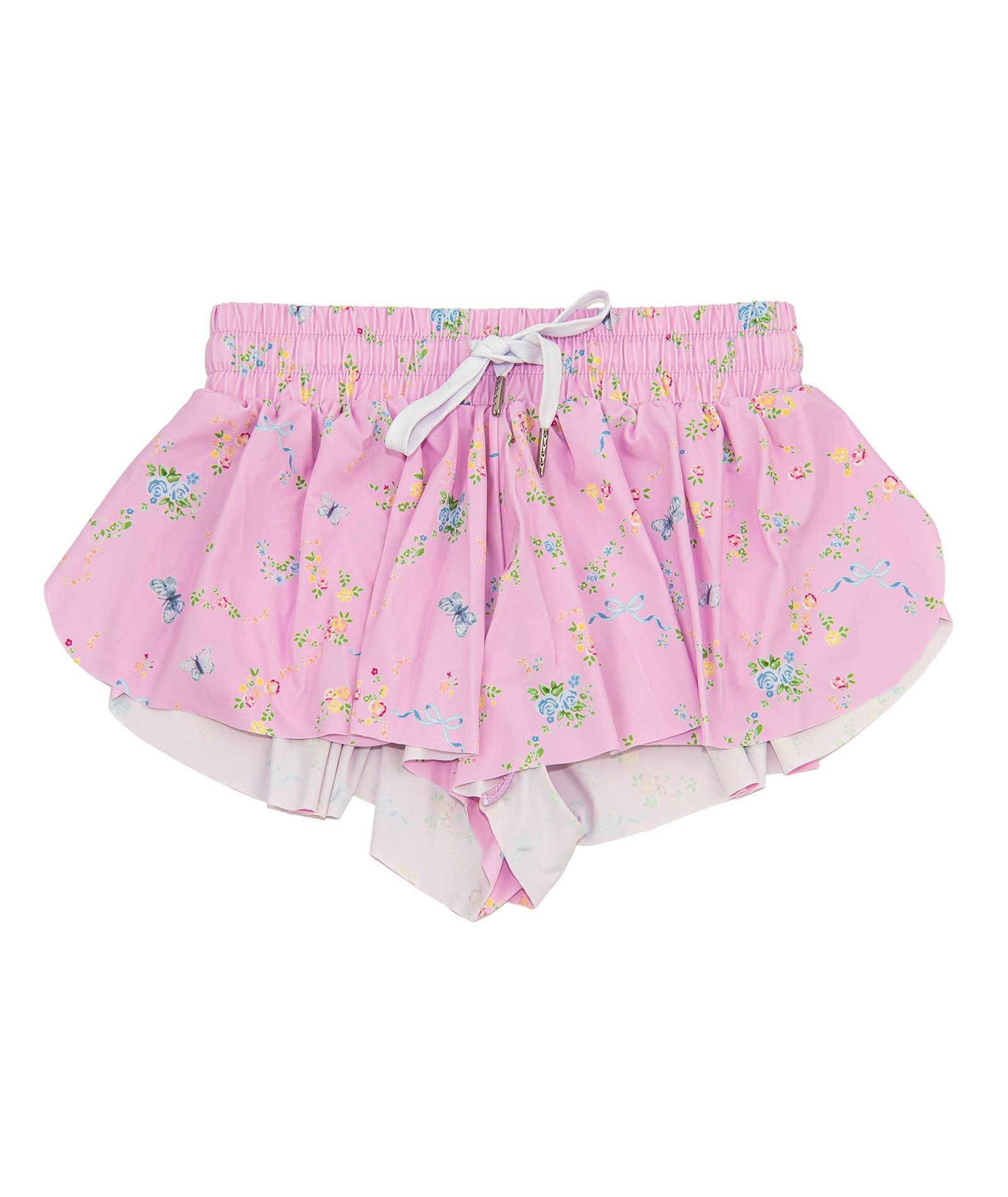 Katie J NYC Girls Butterfly Carnations Farrah Shorts Girls Casual Bottoms Katie J NYC Floral Y/S (7/8)