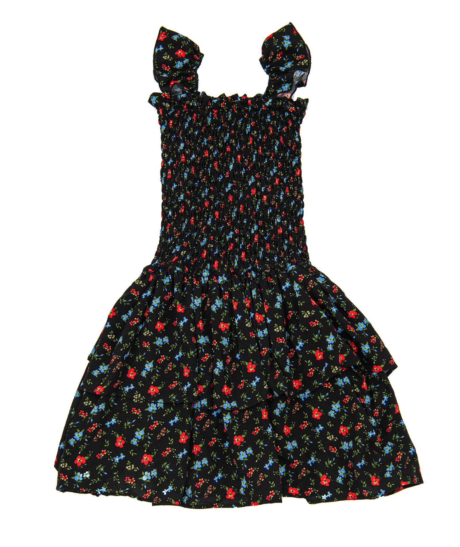 Cheryl Creations Girls Black Floral Ettie Dress