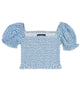 Katie J NYC Girls Blue Ditsy Floral Marlee Top Girls Casual Tops Katie J NYC Floral Y/S (7/8)