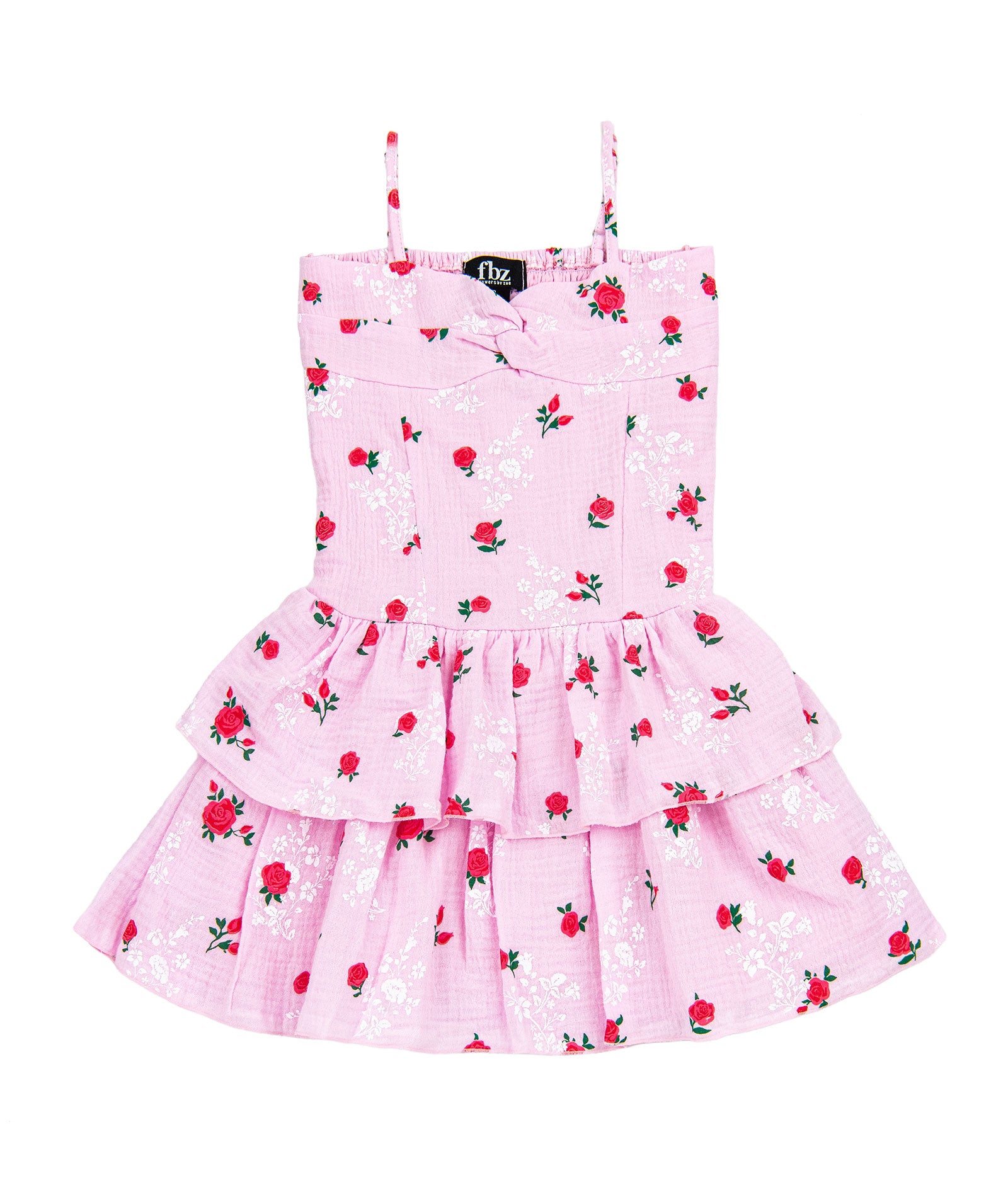 FBZ Girls Alsina Twist Knot Pink Floral Dress