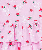 FBZ Girls Alsina Twist Knot Pink Floral Dress Girls Casual Dresses FBZ Flowers By Zoe
