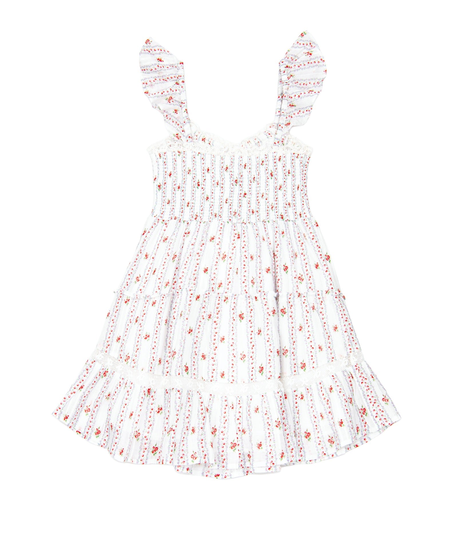 Love Shack Fancy Tween Avenora Dress Poppy Red Girls Casual Dresses Love Shack Fancy